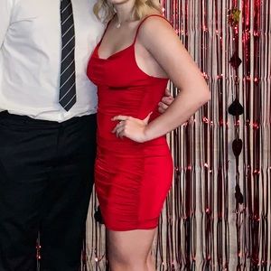 Blue Blush Red Semi-Formal Dress